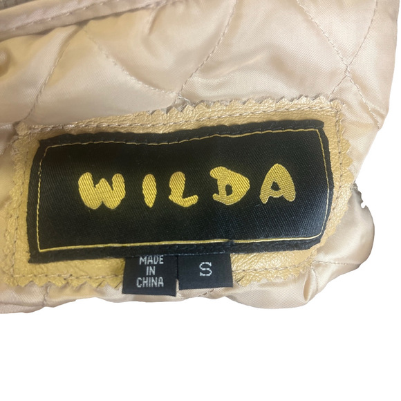 Women's WILDA Beige Genuine Leather Jacket S - Picture 10 of 11